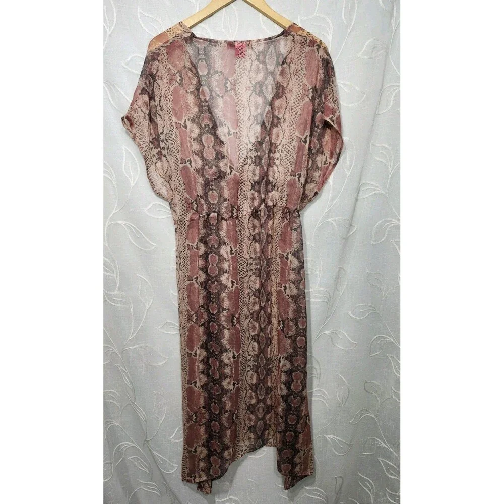 Betsey Johnson Snake Bite Tie Front Swim Suit Cover Up Duster One Size Fits Most